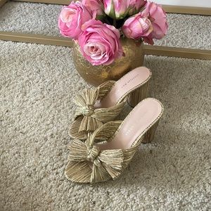 Women's Penny Pleated High Heel Slide Sandals